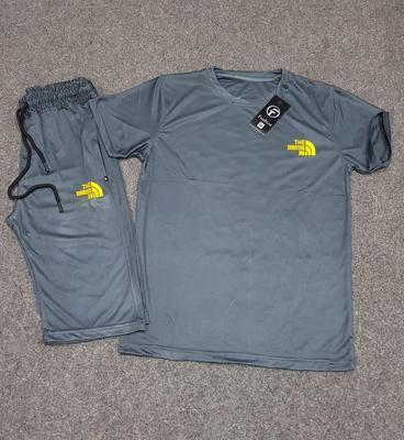 2 Pcs Men's Micro Interlock Plain T-Shirt & Shorts Tracksuit